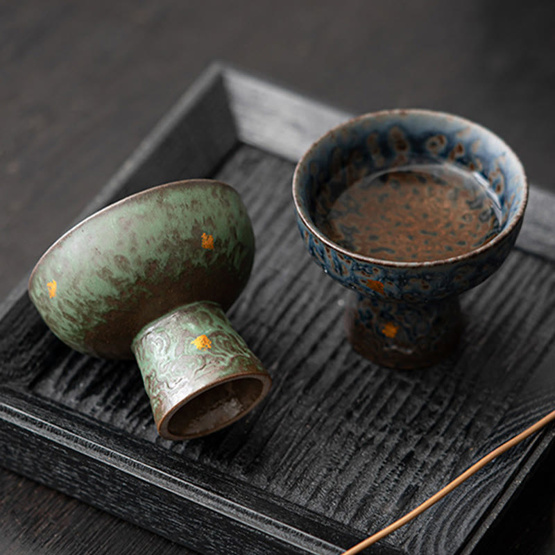Tasse à thé en céramique vintage « Nuages ​​de bon augure » ​​de 60 ml pour la cérémonie du thé