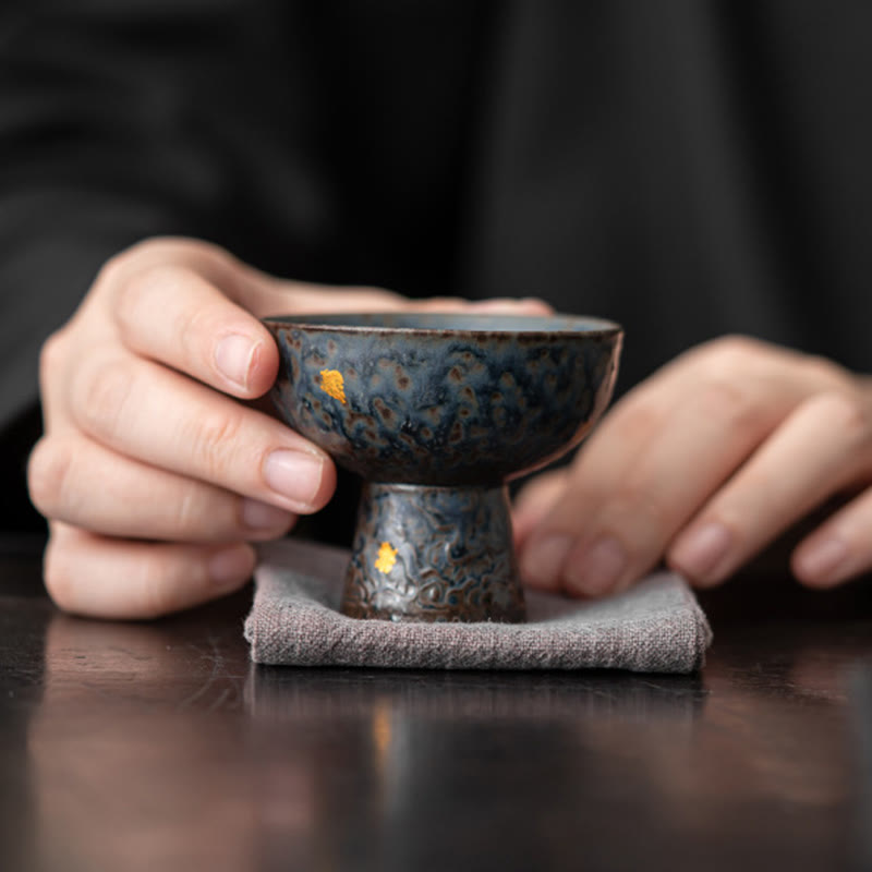 Tasse à thé en céramique vintage « Nuages ​​de bon augure » ​​de 60 ml pour la cérémonie du thé