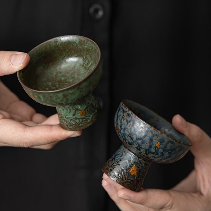 Tasse à thé en céramique vintage « Nuages ​​de bon augure » ​​de 60 ml pour la cérémonie du thé