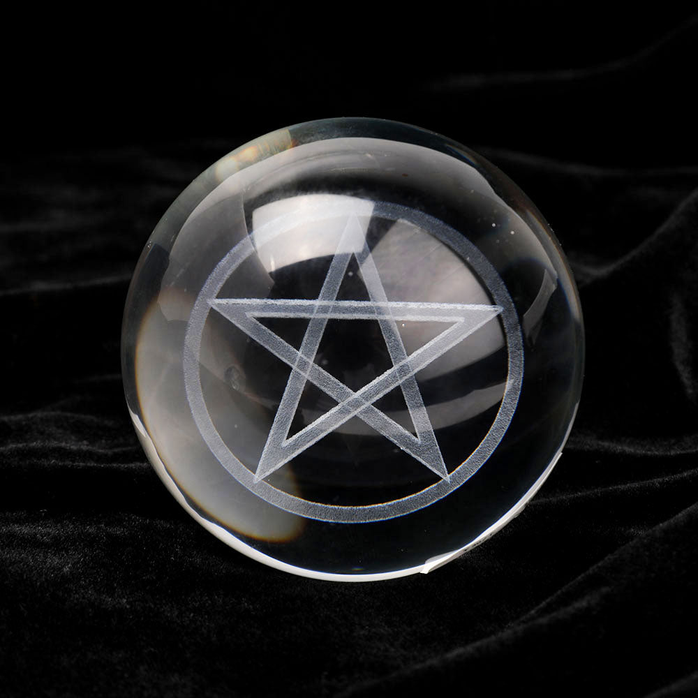 60mm Pentagram Crystal Sphere for Energy Balance