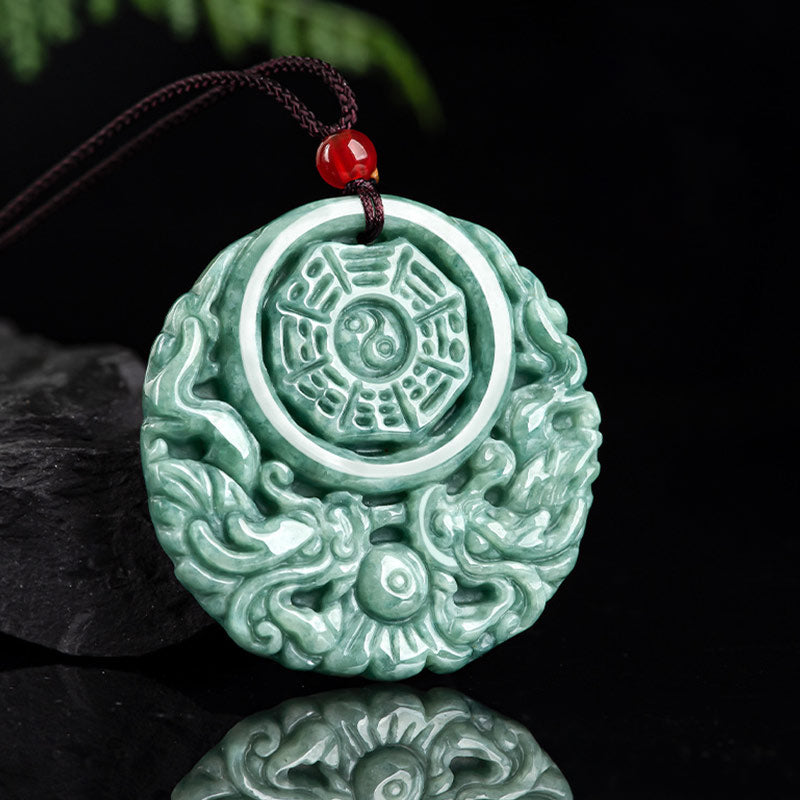Jade Yin Yang Dragon Necklace for Balance and Prosperity