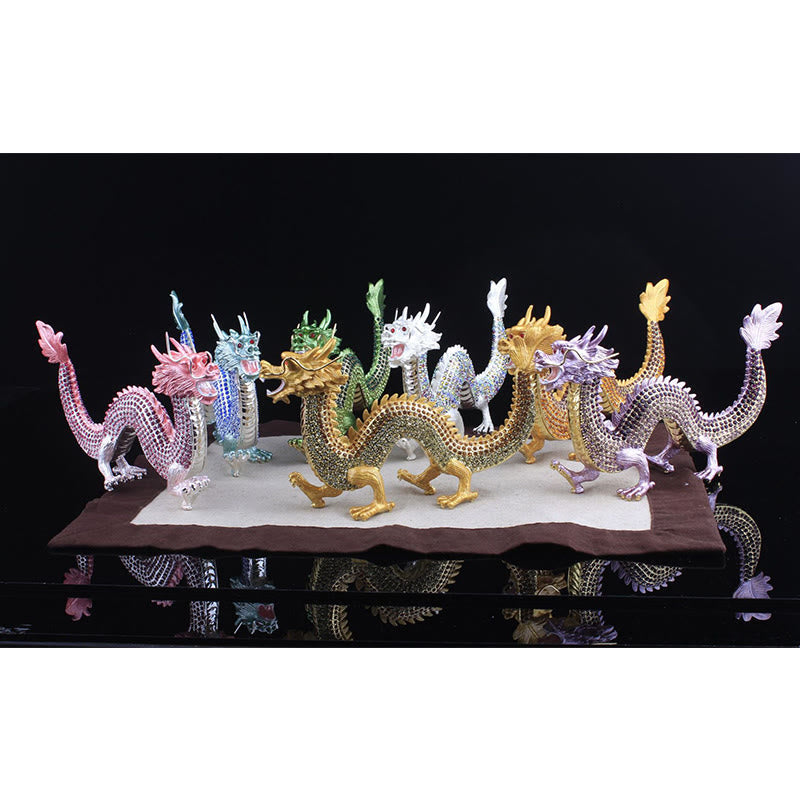 Handmade Chinese Dragon Statue Feng Shui Decor 22cm
