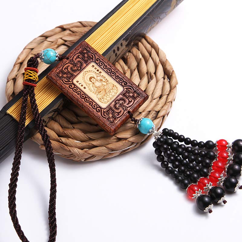 Bouddha en buis tibétain en palissandre, calme et compassion, décoration zen