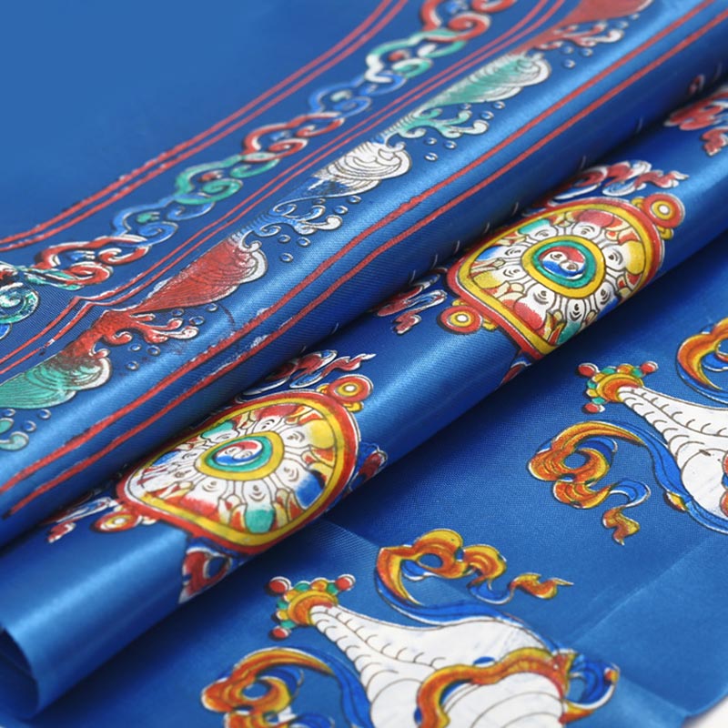 Écharpe tibétaine porte-bonheur Khata 240 cm Décor zen