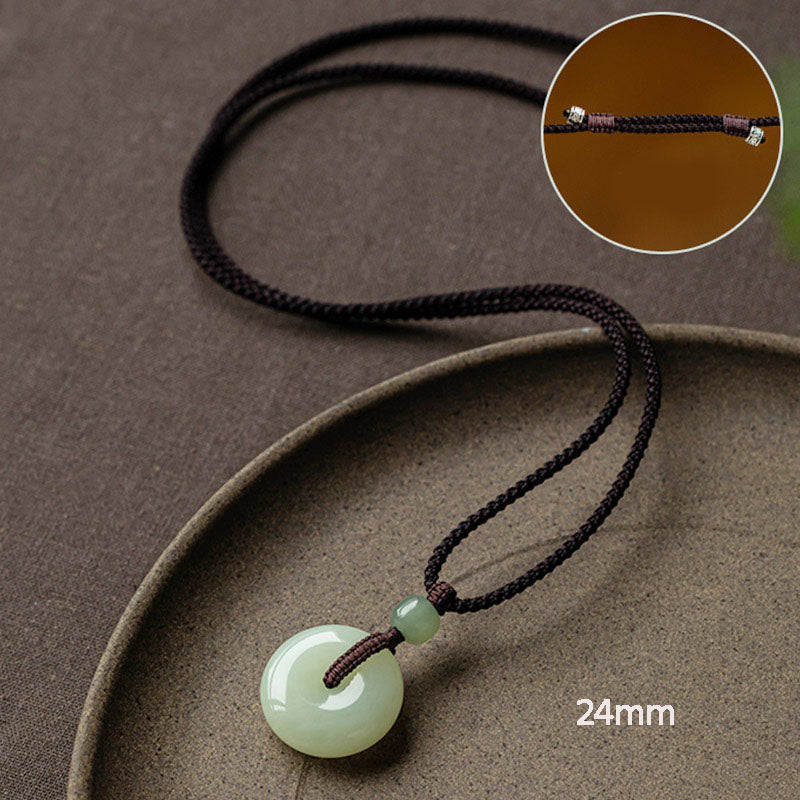 Natural Round Jade Necklace for Prosperity and Luck