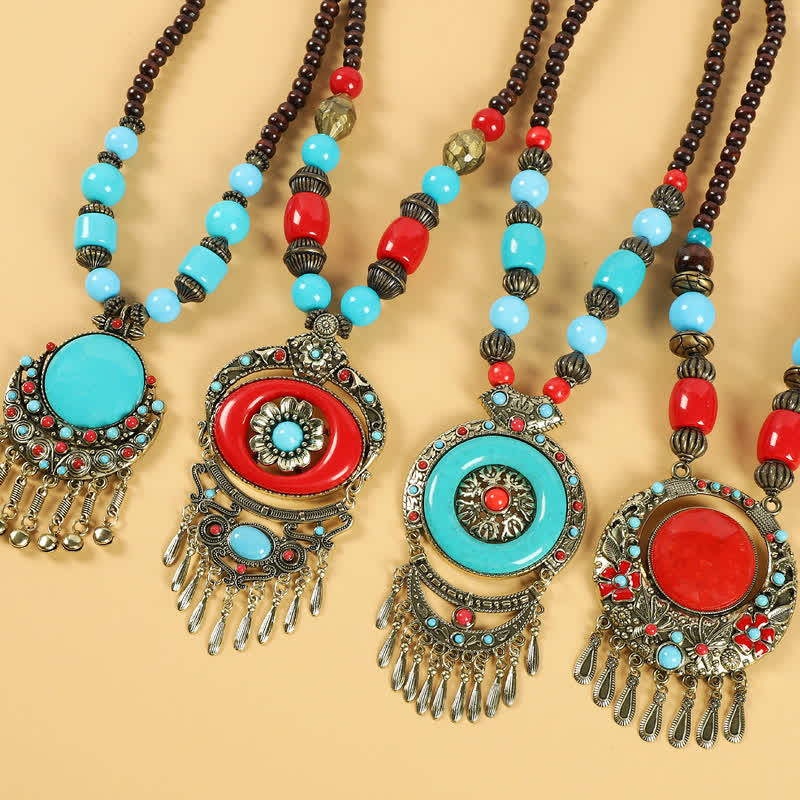 Copper Tibetan Spiritual Retro Beads Tassel Hair Accessories
