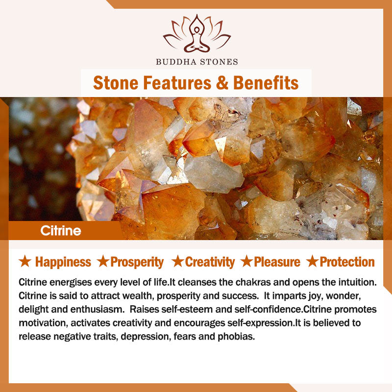 8mm Citrine Chinese Zodiac Bracelet for Spiritual Protection