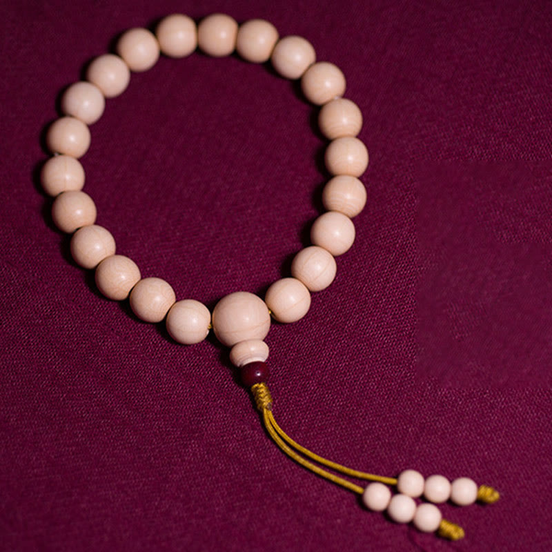 Unisex Abelia Biflora Wood Wrist Mala Bracelet 10mm