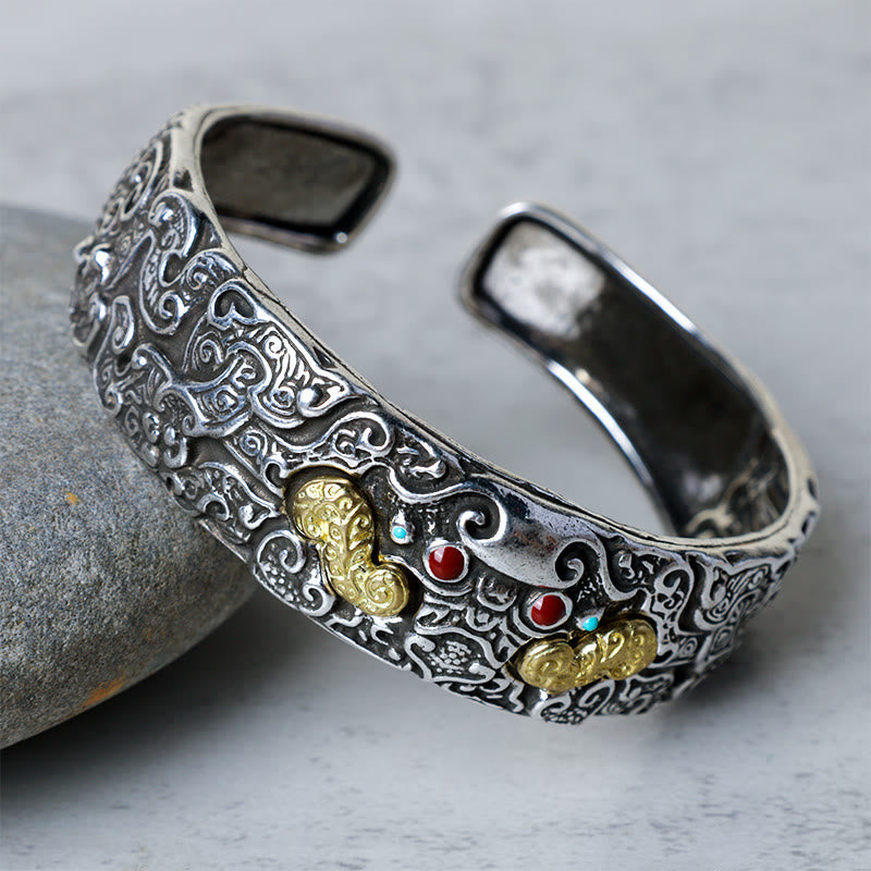 Silver-Plated Copper Pixiu Blessing Bracelet | Prosperity & Luck