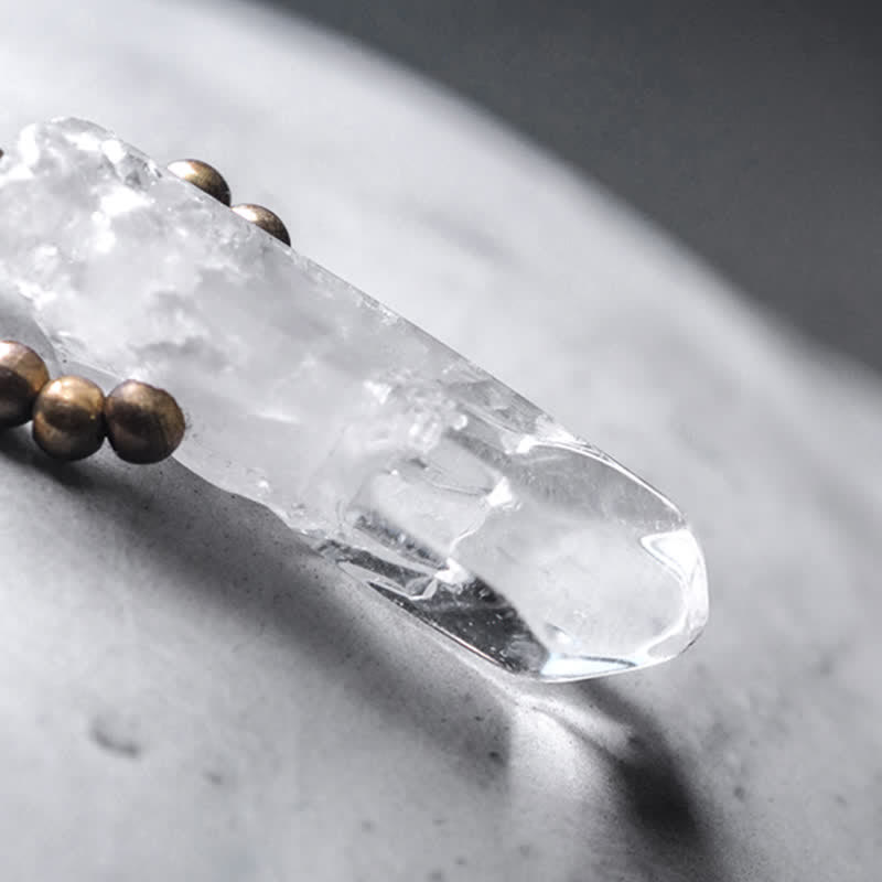 Bracelet couple en quartz rutile noir et quartz clair 8 mm