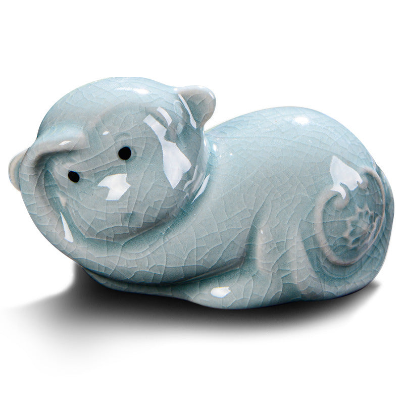 Animal de compagnie en céramique du zodiaque chinois pour la richesse et la prospérité