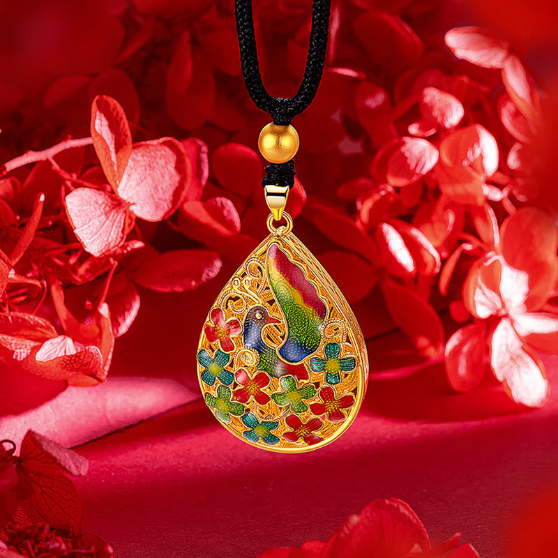 Copper Gold Phoenix Necklace | Luck Strength Protection Pendant