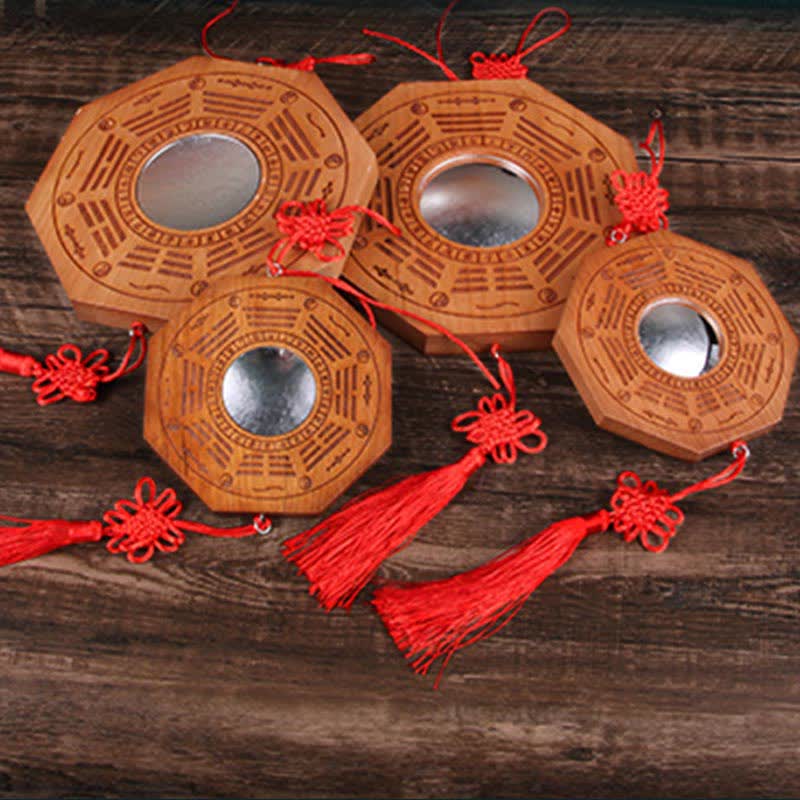 Peach Wood Bagua Map 20cm Feng Shui Wall Art Balance