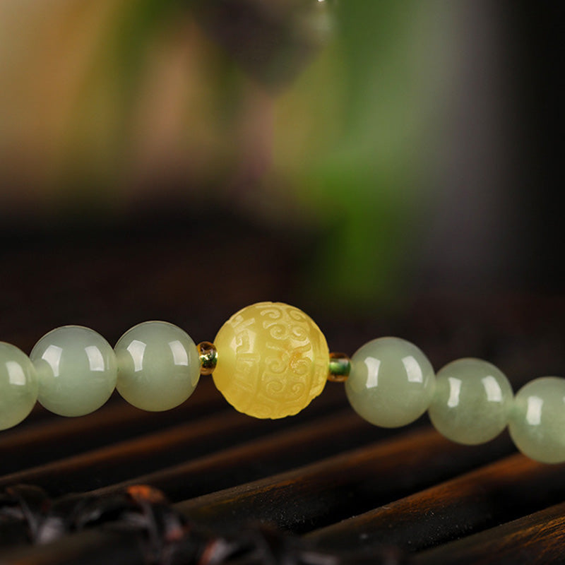 6mm Jade Prosperity Bracelet for Luck & Abundance