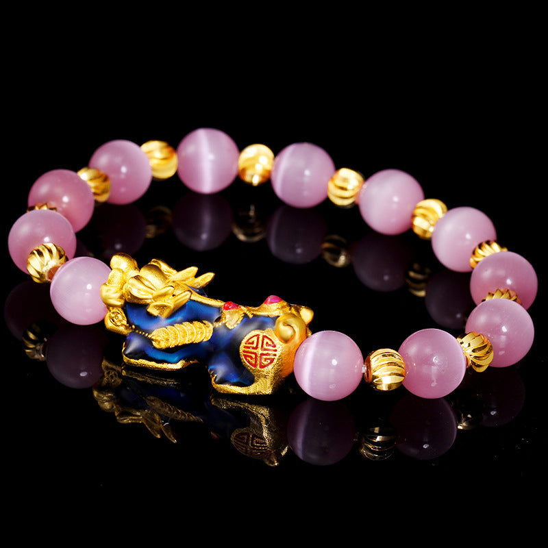 8mm Chrysoberyl Pixiu Lucky Bracelet for Wealth & Protection