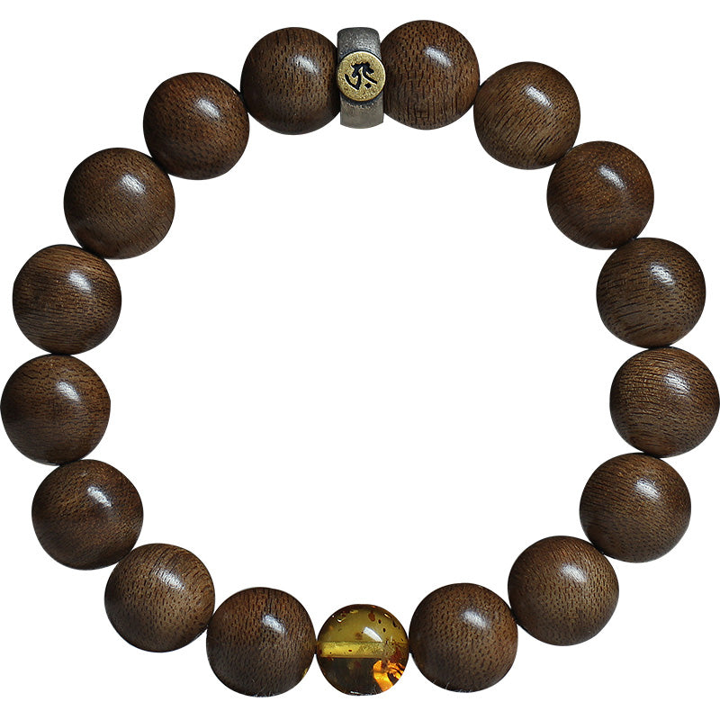 Chinese Zodiac Agate & Agarwood Bracelet 10mm Meditation