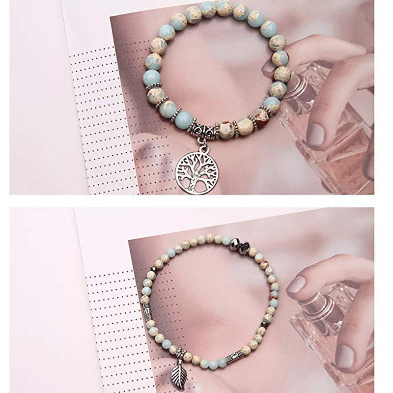Turquoise Balance Bracelet with Tree of Life | Women's 8mm Beads