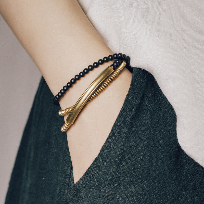 Triple Wrap Protection Agate Bracelet | Copper & Various Stones