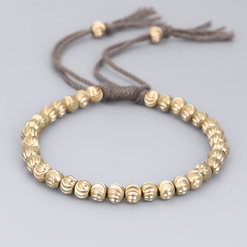 Bracelet spirituel tibétain en perles de cuivre pour la chance et l'équilibre