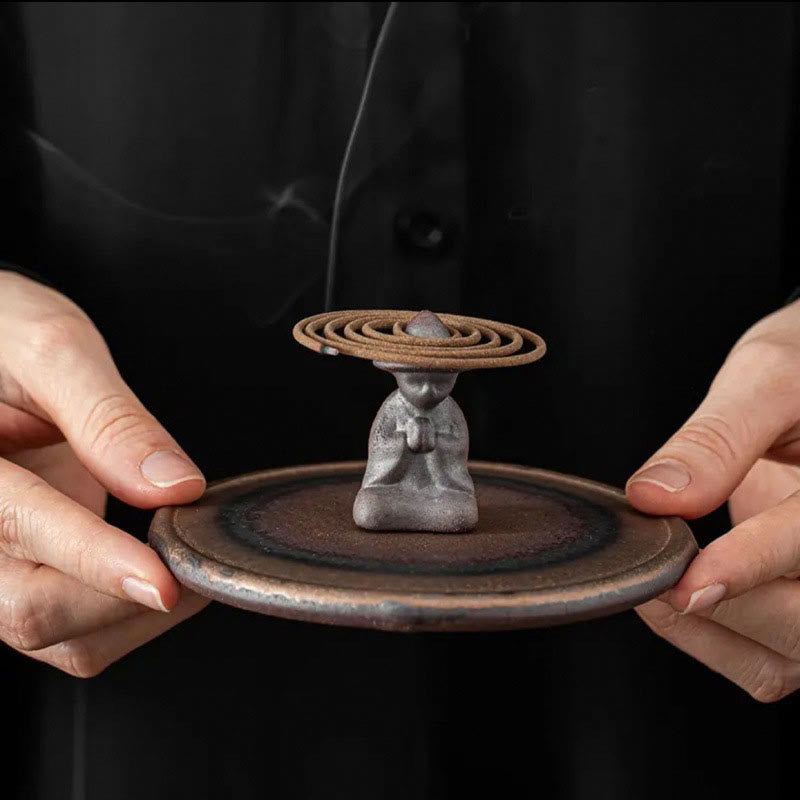 Small Person Meditation Ceramic Incense Burner