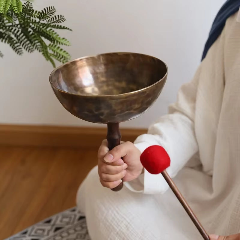 Hand-Held Nepal Singing Bowls Handmade Buddhist Tibetan Singing Bowl Meditation Yoga Percussion Instruments Decorative Accessory