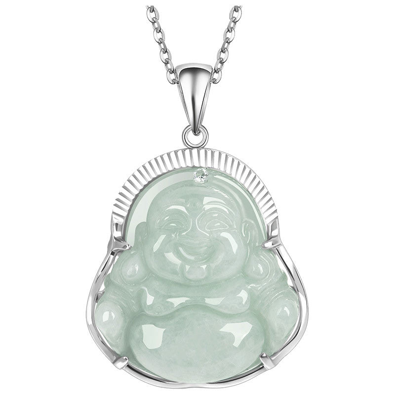 925 Sterling Silver Jade Luck Calm Necklace Pendant