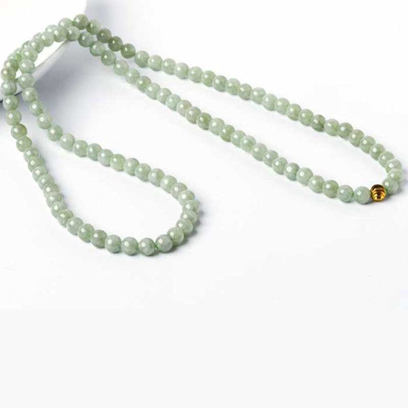 108 Beads 7mm Jade Luck Bracelet Mala for Prosperity