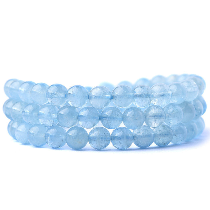 6mm Aquamarine Bracelet for Peace and Emotional Healing