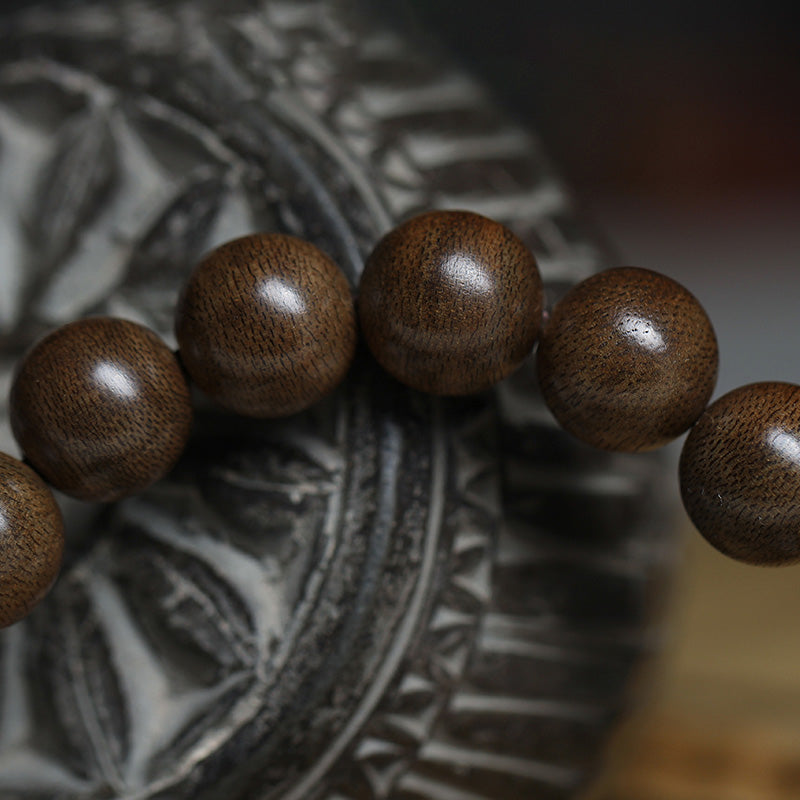 Chinese Zodiac Agate & Agarwood Bracelet 10mm Meditation
