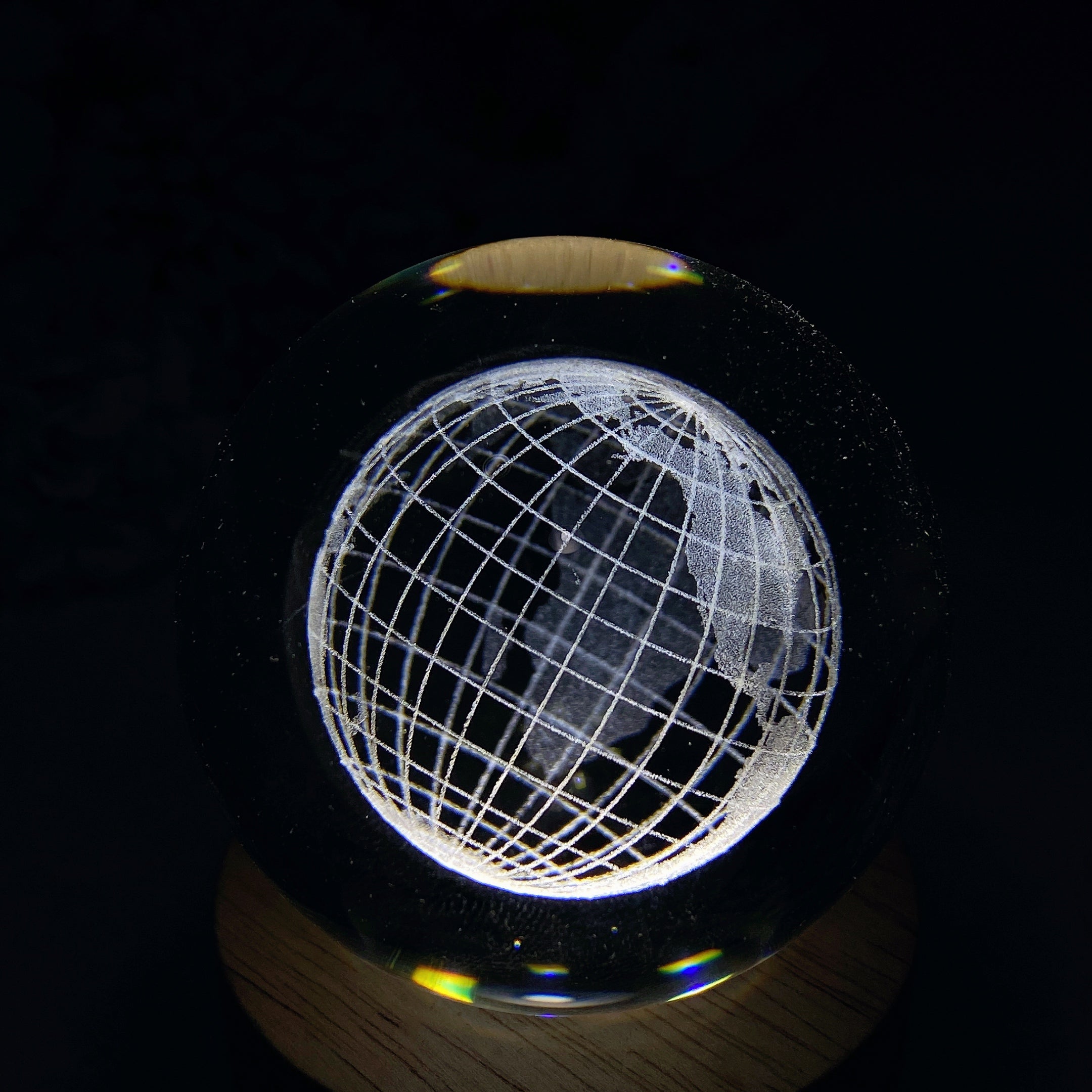 6cm Crystal Glass Sphere with Inner Carvings for Healing