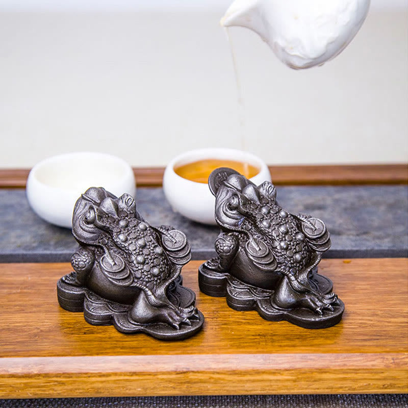 Statue de grenouille Feng Shui de 6 cm avec pièces de cuivre pour la prospérité