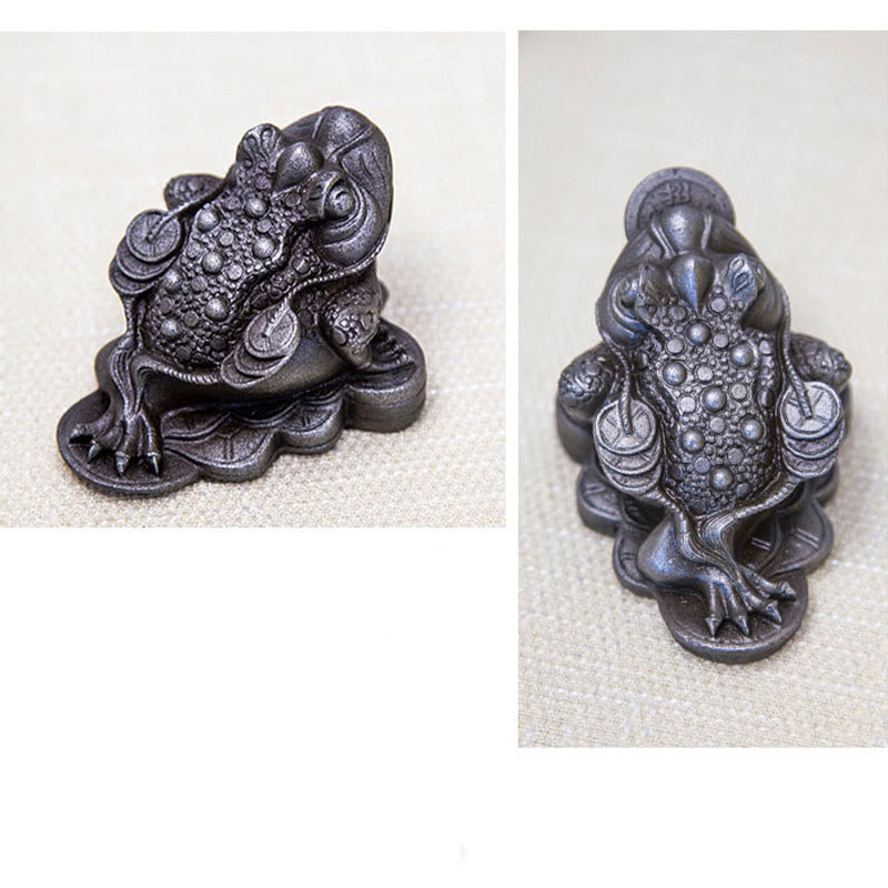 Statue de grenouille Feng Shui de 6 cm avec pièces de cuivre pour la prospérité