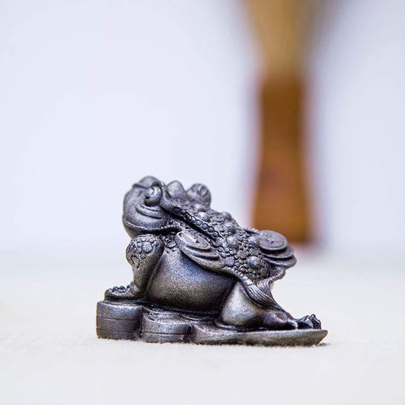 Statue de grenouille Feng Shui de 6 cm avec pièces de cuivre pour la prospérité