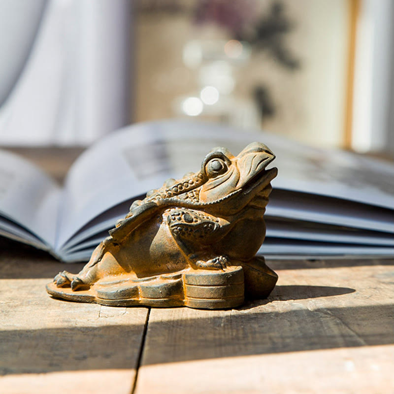 Statue de grenouille Feng Shui de 6 cm avec pièces de cuivre pour la prospérité