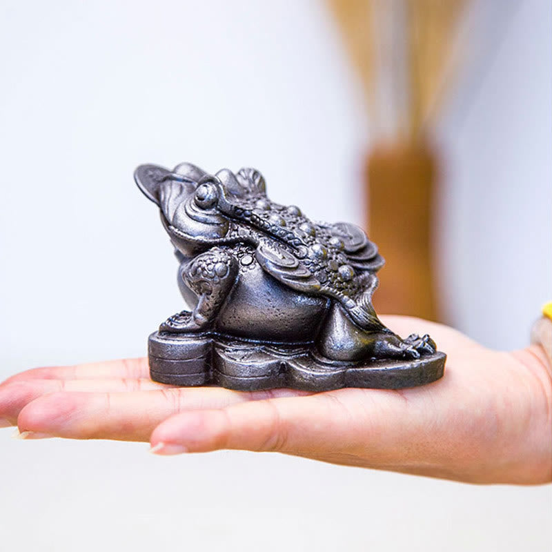 Statue de grenouille Feng Shui de 6 cm avec pièces de cuivre pour la prospérité