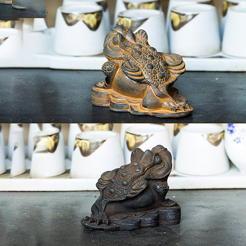 Statue de grenouille Feng Shui de 6 cm avec pièces de cuivre pour la prospérité