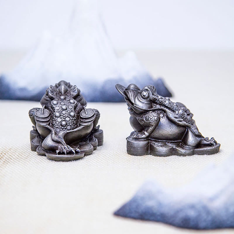 Statue de grenouille Feng Shui de 6 cm avec pièces de cuivre pour la prospérité