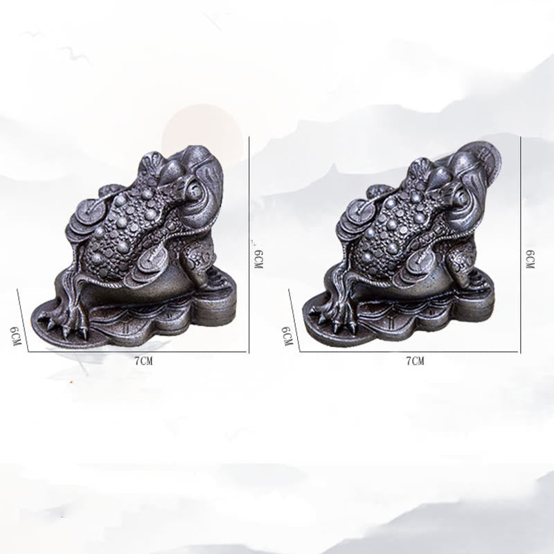 Statue de grenouille Feng Shui de 6 cm avec pièces de cuivre pour la prospérité