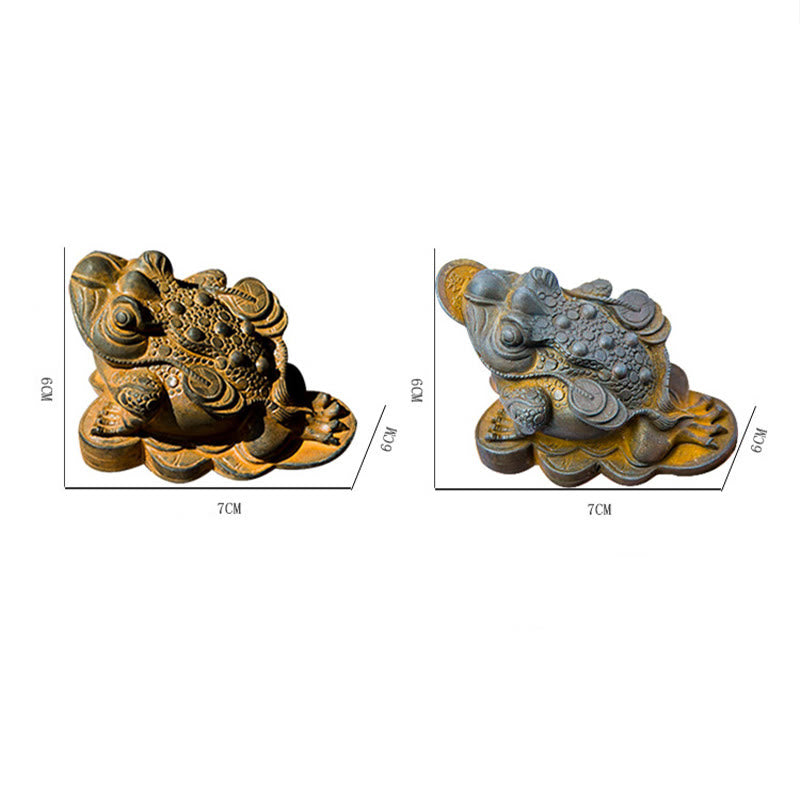Statue de grenouille Feng Shui de 6 cm avec pièces de cuivre pour la prospérité