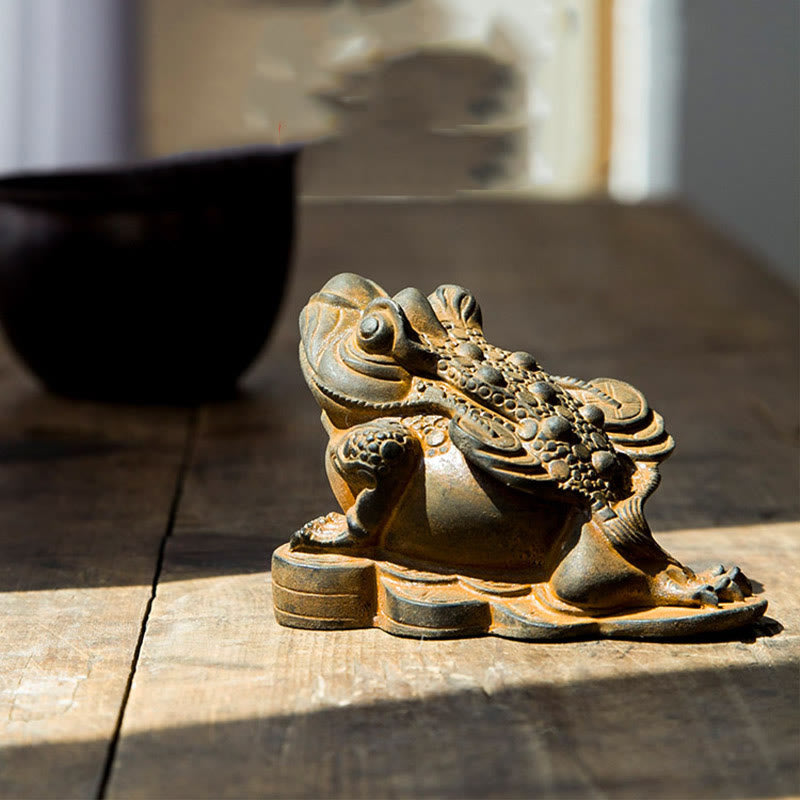 Statue de grenouille Feng Shui de 6 cm avec pièces de cuivre pour la prospérité
