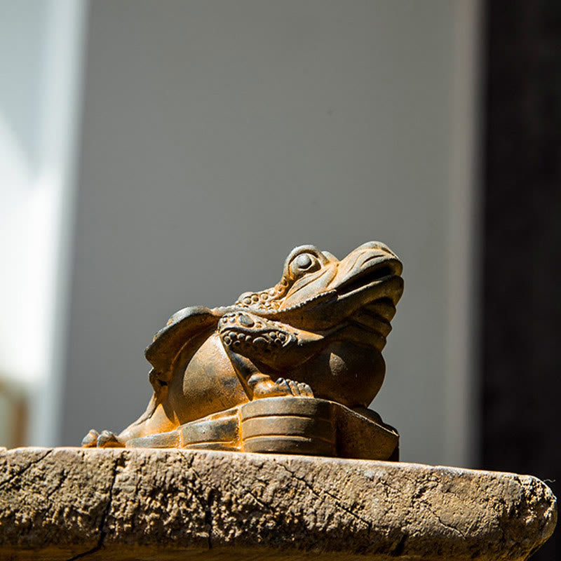 Statue de grenouille Feng Shui de 6 cm avec pièces de cuivre pour la prospérité