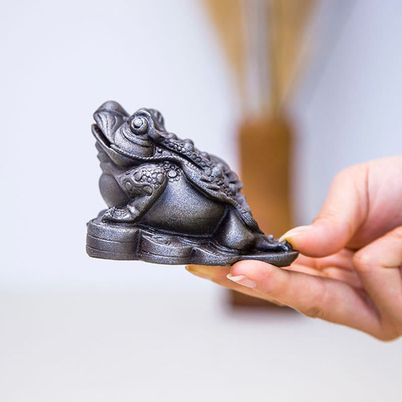 Statue de grenouille Feng Shui de 6 cm avec pièces de cuivre pour la prospérité