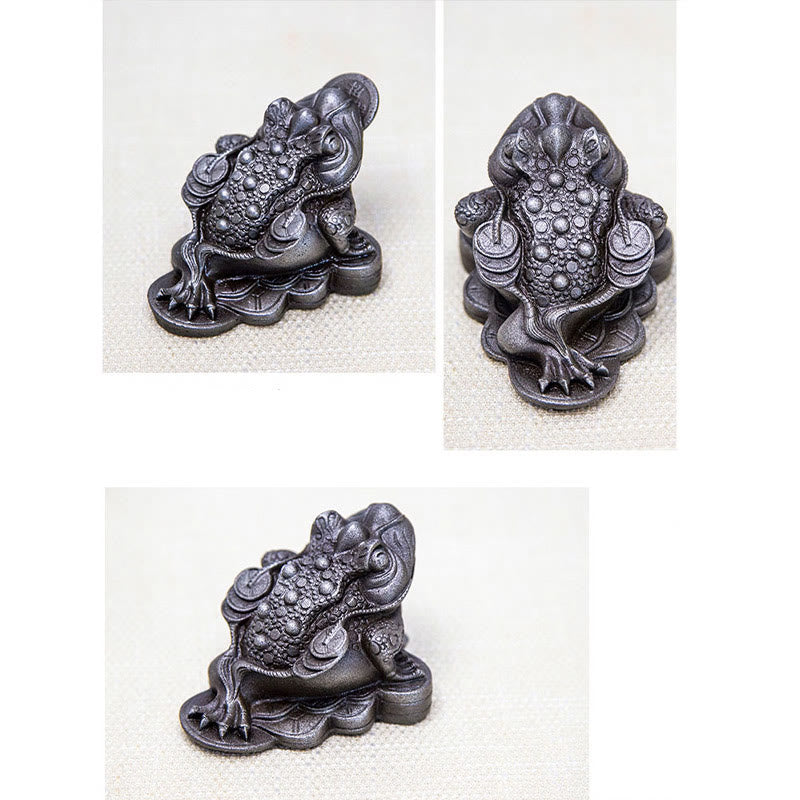 Statue de grenouille Feng Shui de 6 cm avec pièces de cuivre pour la prospérité