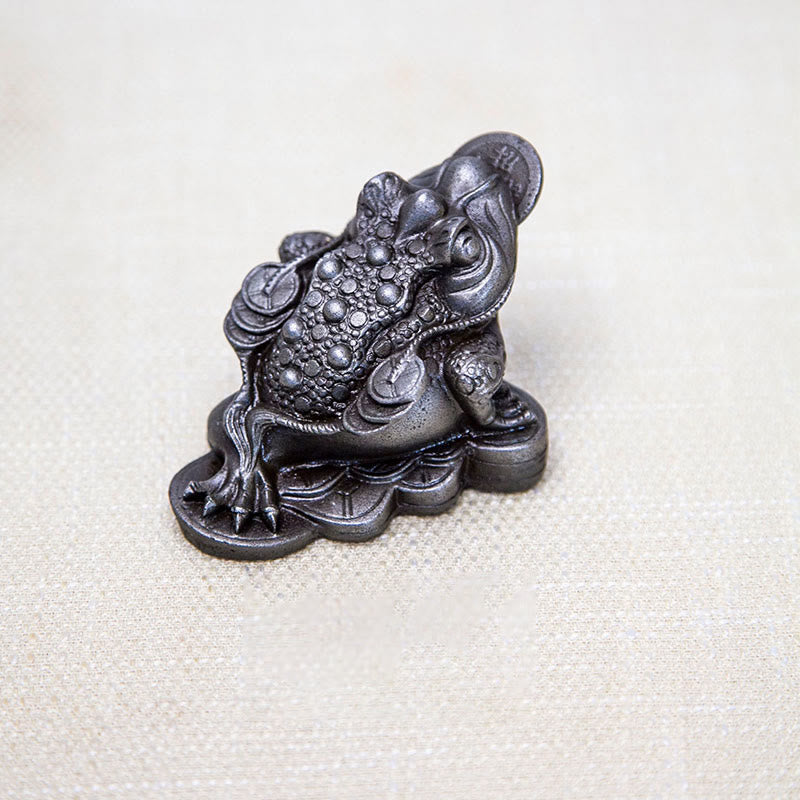 Statue de grenouille Feng Shui de 6 cm avec pièces de cuivre pour la prospérité