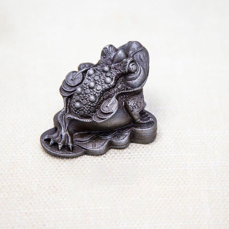 Statue de grenouille Feng Shui de 6 cm avec pièces de cuivre pour la prospérité