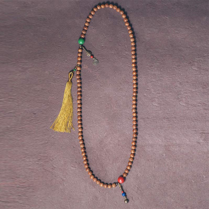 108 Bead Bodhi Seed Mala Bracelet for Wisdom & Peace