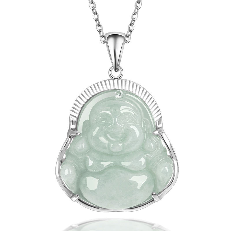 925 Sterling Silver Jade Luck Calm Necklace Pendant