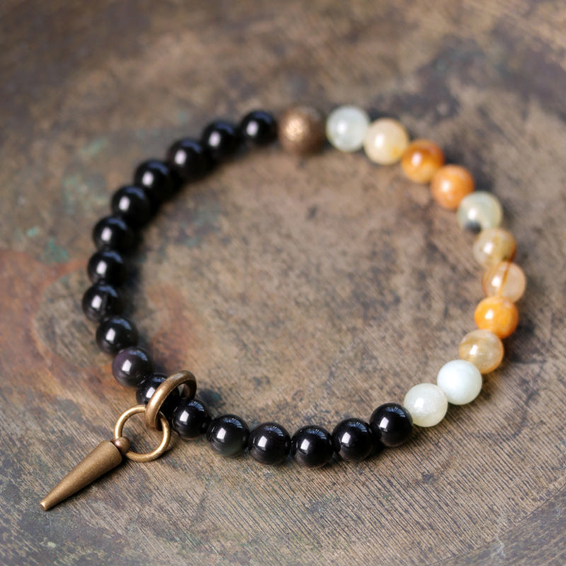 Black Obsidian & Sodalite Strength Couple Bracelet