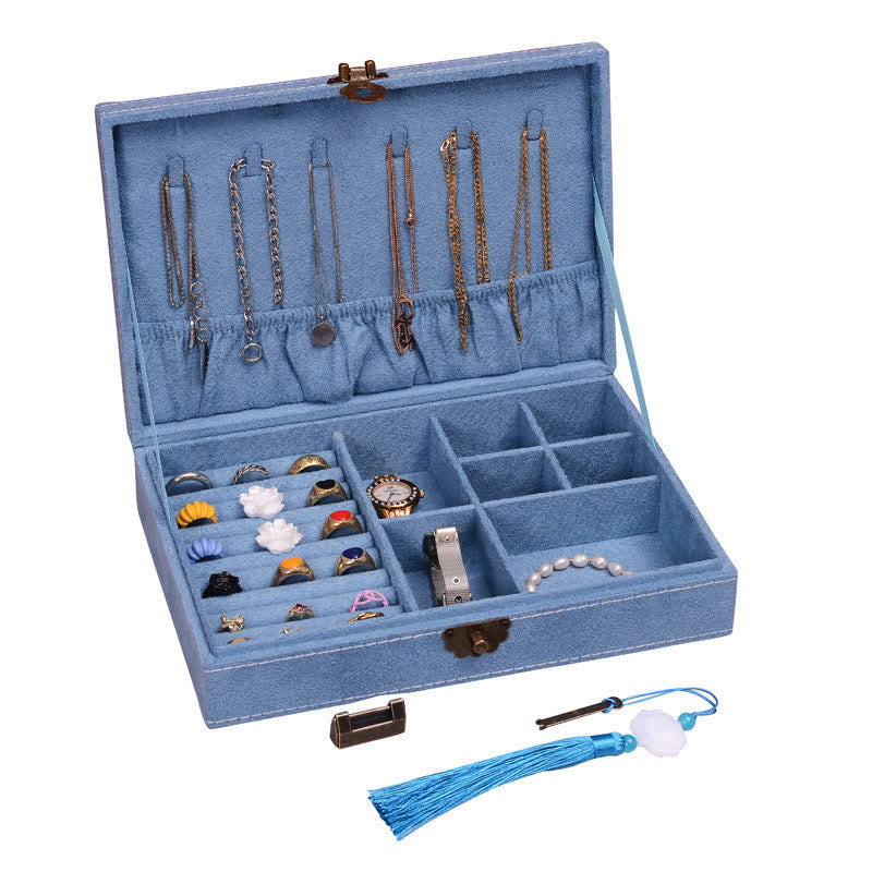 Flannel Jewelry Box Organizer with Lock | Spiritual Storage