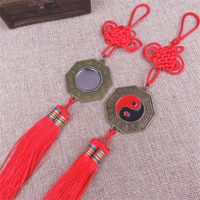 Feng Shui Bagua Map Mirror 10cm Chinese Knot Energy Balance